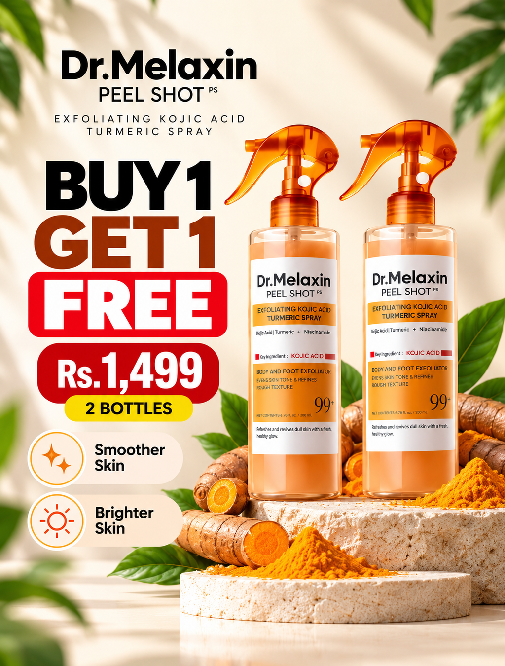 🔥 Dr.Melaxin Peel Shot — BUY 1 GET 1 FREE! ✨ | 2 Bottles for Rs. 1,499